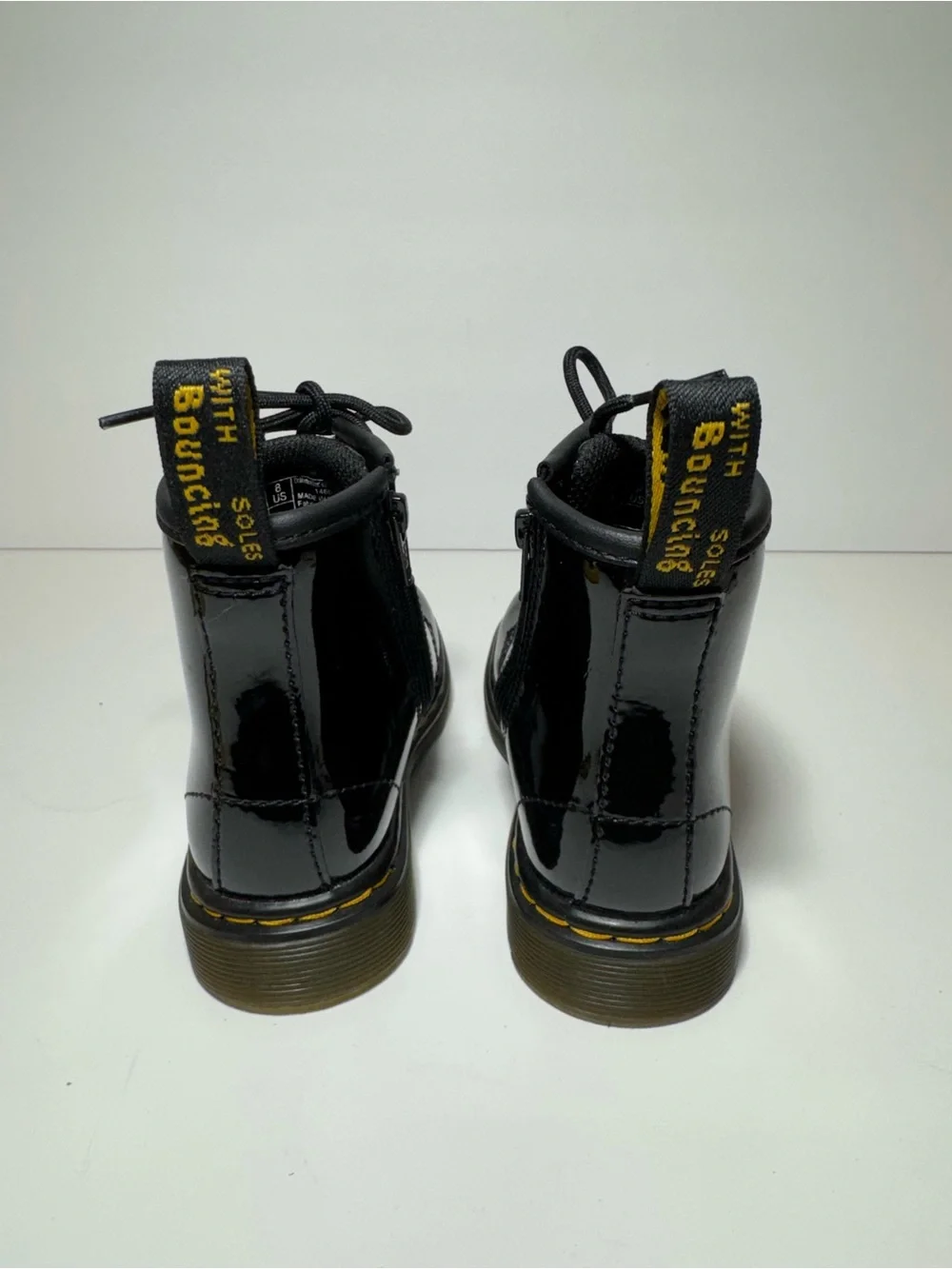 Dr. Martens TODDLER 1460 BLAK  PATENT LEATHER LACE UP BOOTS Size  8